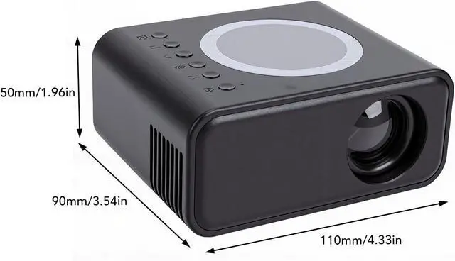 Alt view image 3 of 7 - Zopsc 1080P WiFi projector, 30000 hours of LED lights, compatible with multiple devices (US Plug)