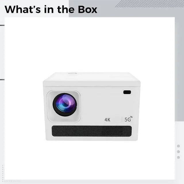 Alt view image 2 of 5 - 720P Projector with WiFi and Wireless, Smart Projector for Home Theater, Portable Projector with Auto Keystone and Electric Focus, Streaming Services, HDR10, Wireless 5.0, White US Version