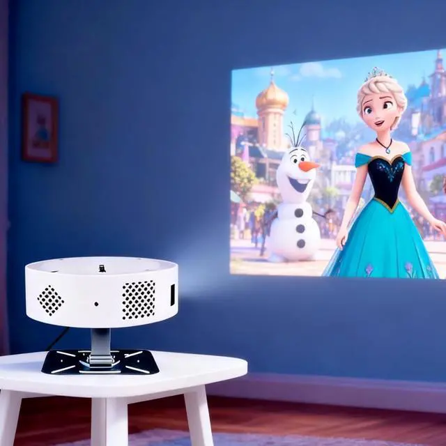 Alt view image 3 of 5 - Smart Projector, Portable Mini Projector with Auto Focus, 1080P LED Video Projector, Keystone Correction, Wireless Screen Mirroring, wireless, Remote Control, 7.9 x 2.6 in