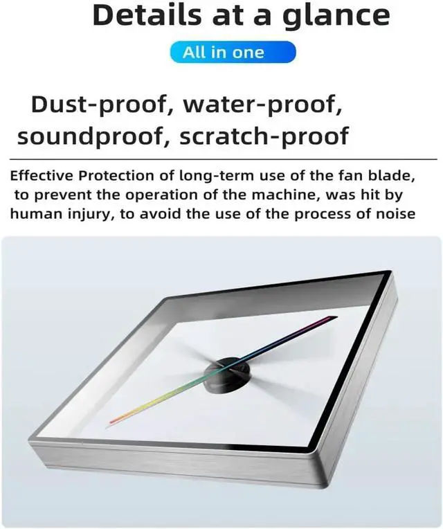 Alt view image 3 of 7 - 17.7in 45cm 3D Hologram Projector With Cover Advertising Logo Light Led Holographic Lamp Player Party Advertise Display Support Images Video Simple Management(Black)