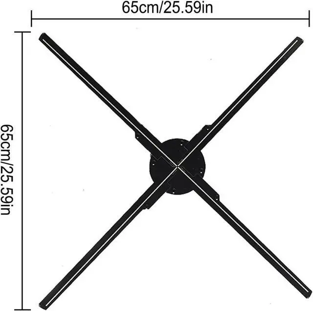Alt view image 3 of 7 - 25.6in 65CM 576LED WIFI 3D Holographic Fan Projector, LED Fan Naked Eye Advertising Machine, Wall Mounted Advertising Machine Simple Management