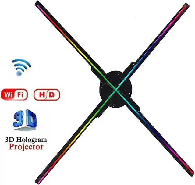Alt view image 4 of 7 - 25.6in 65CM 576LED WIFI 3D Holographic Fan Projector, LED Fan Naked Eye Advertising Machine, Wall Mounted Advertising Machine Simple Management