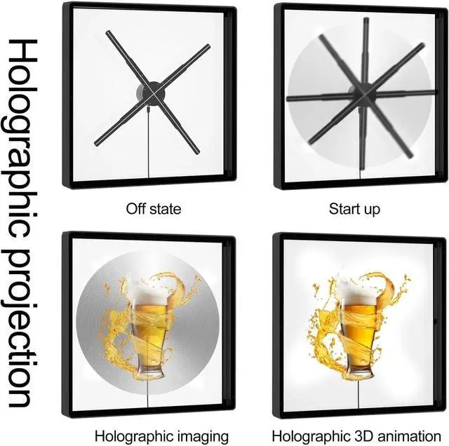 Alt view image 5 of 5 - 3d Holographic Fan Screen Rotating Stereoscopic Suspended Air Imaging With Aluminum Advertising Lights Wifi Control Projector Simple Management
