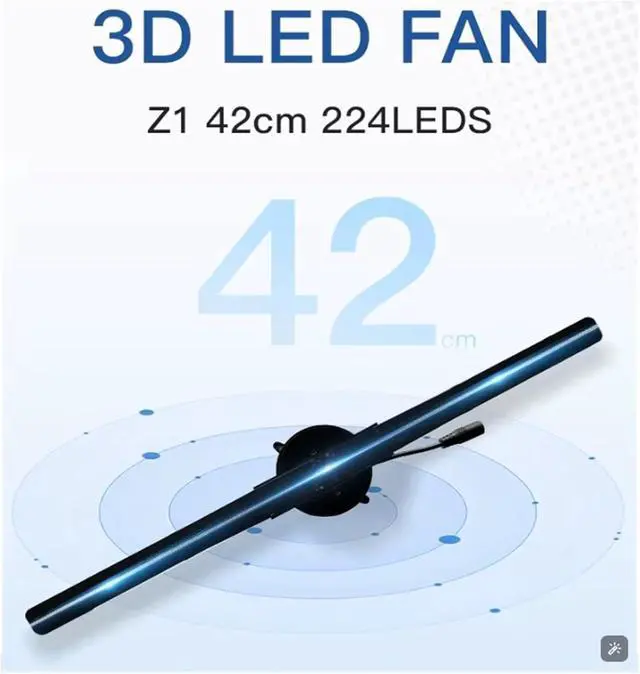 Alt view image 2 of 6 - 42cm Indoor Hologram 3d Fan LED Holographic Advertising Display Floating Projector For Bar, Shop, Halloween, Christmas Simple Management