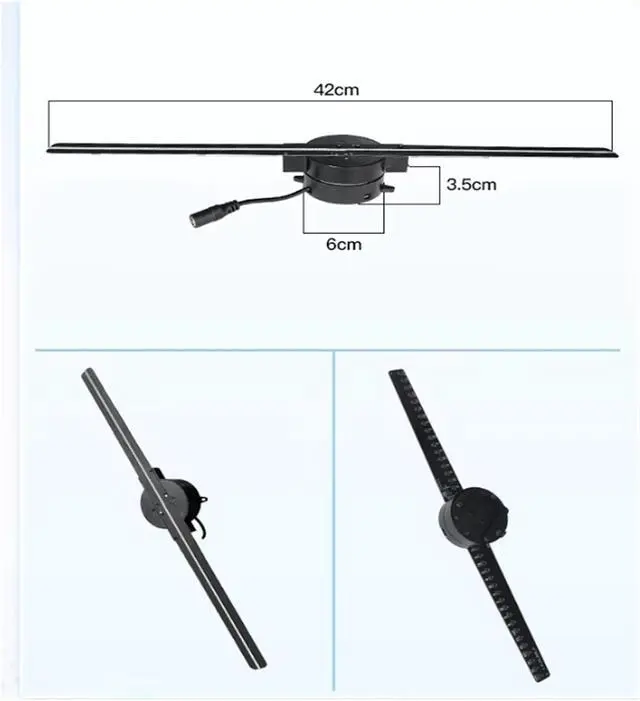 Alt view image 5 of 6 - 42cm Indoor Hologram 3d Fan LED Holographic Advertising Display Floating Projector For Bar, Shop, Halloween, Christmas Simple Management