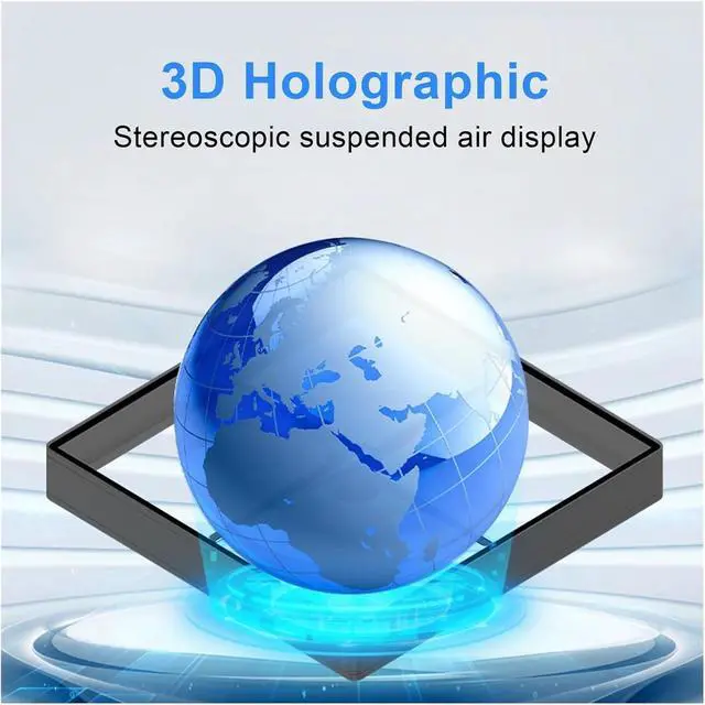 Alt view image 2 of 6 - 45CM/17.7in 3D Hologram Projector Fan Anti Touch Square Protective Cover Led Logo Holographic Lamp Advertising Display Machine Simple Management
