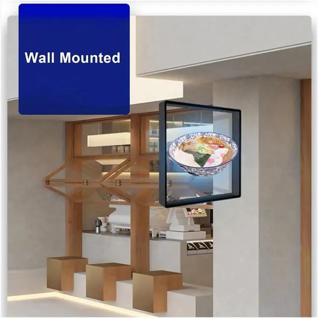 Alt view image 5 of 6 - 45CM/17.7in 3D Hologram Projector Fan Anti Touch Square Protective Cover Led Logo Holographic Lamp Advertising Display Machine Simple Management