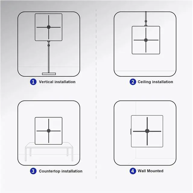 Alt view image 6 of 6 - 45CM/17.7in 3D Hologram Projector Fan Anti Touch Square Protective Cover Led Logo Holographic Lamp Advertising Display Machine Simple Management