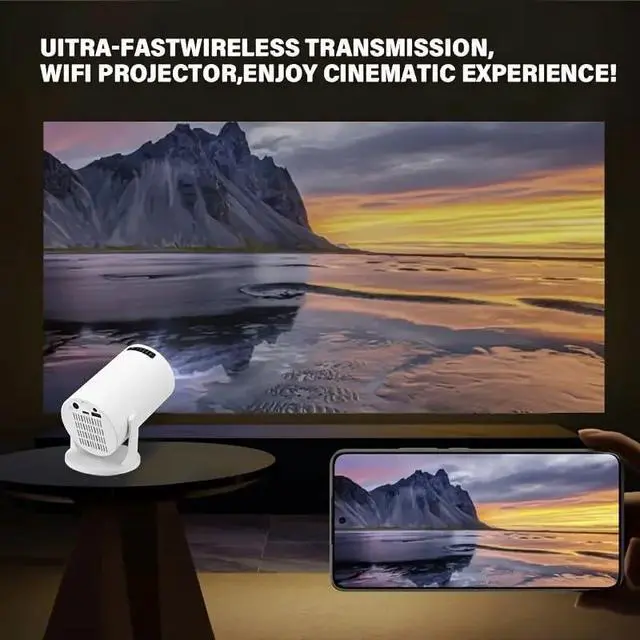 Alt view image 4 of 7 - Native 240P Projector Supports 1080P Ultra HD, Wireless WiFi Bluetooth, Multi-Device Compatible, High Brightness for Home and Outdoor, Home Theater Portable