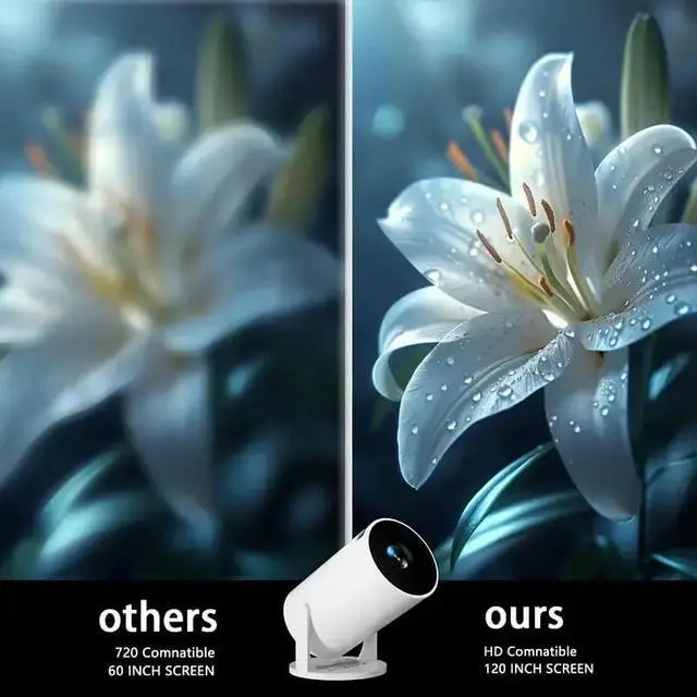 Alt view image 5 of 7 - Native 240P Projector Supports 1080P Ultra HD, Wireless WiFi Bluetooth, Multi-Device Compatible, High Brightness for Home and Outdoor, Home Theater Portable