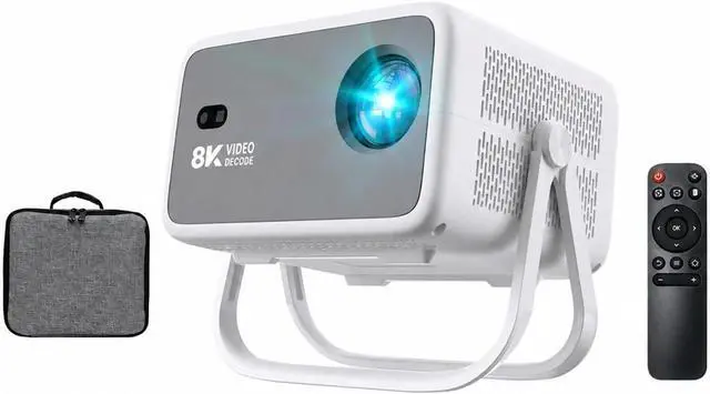 Alt view image 2 of 5 - Mini Projector, Projector 8K video decoding 650 ANSI 1080 Android 14 ,for Bedroom/Outdoor(TP350-White)