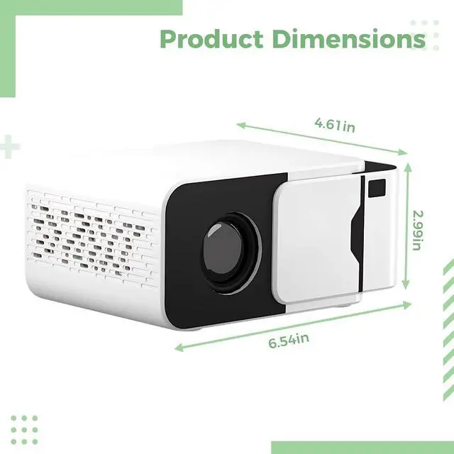 Alt view image 3 of 5 - Mini Projector, Portable Projector for Home Cinema, Android 13.0 OS, Supports 4K, WiFi 6, Bi-Directional Wireless 5.4, Auto Keystone Correction, Electric Focus