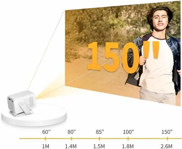 Alt view image 6 of 6 - Mini Projector, Portable Projector 4K 420ANSI WiFi 6 Auto Android 11 Support Full HD 1080P Home Outdoor Cinema ,for Bedroom/Outdoor