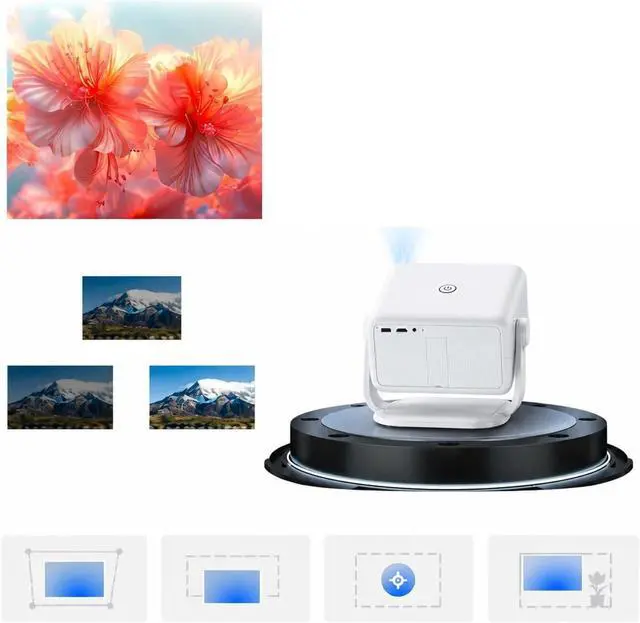 Alt view image 2 of 5 - Mini Projector, A6/N6 1080P Android Projector 500-600 ANSI ,for Bedroom/Outdoor(600 ANSI)