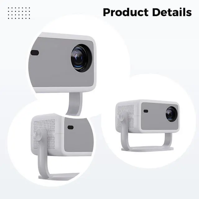 Alt view image 5 of 5 - 4K Smart Projector, Native 1080P, 650 ANSI, AI Voice, Electric Focus, Auto Keystone, WiFi 6, FCC and Netflix OS Certified, OS, 2.4G+5G, 8.7 x 5.9 x 6.9 in / 22.2 x 15.1 x 17.5 cm
