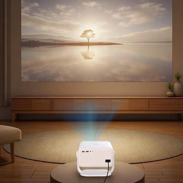 Alt view image 3 of 5 - 4K Smart Projector, Native 1080P, 650 ANSI, AI Voice, Electric Focus, Auto Keystone, WiFi 6, FCC and Netflix OS Certified, OS, 2.4G+5G, 8.7 x 5.9 x 6.9 in / 22.2 x 15.1 x 17.5 cm