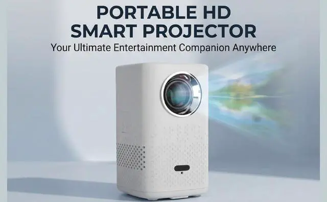 Alt view image 2 of 7 - Portable Projector with 720P Resolution WiFi Bluetooth (US)