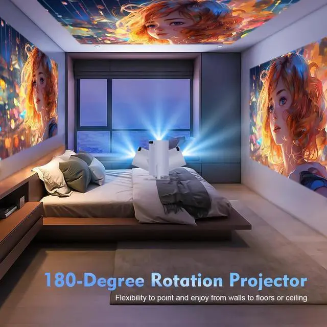 Alt view image 3 of 6 - 8K Android 14 Smart Projector with Dual WiFi6 and 290ANSI Brightness for Home Cinema