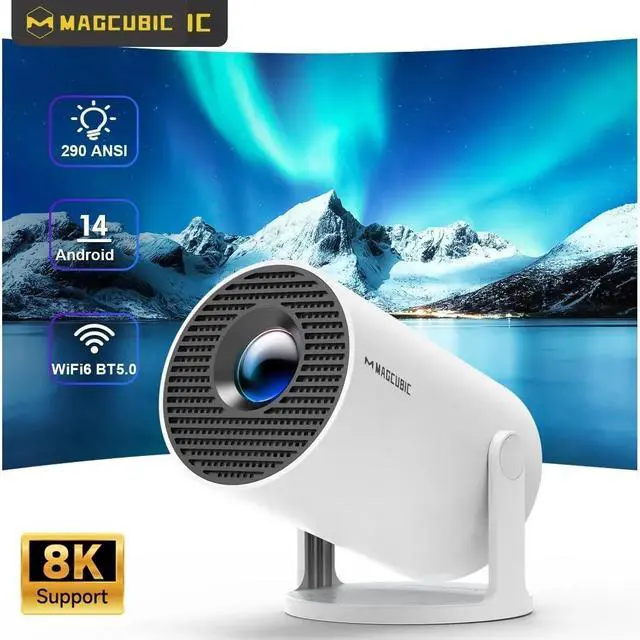 Alt view image 2 of 6 - 8K Android 14 Smart Projector with Dual WiFi6 and 290ANSI Brightness for Home Cinema