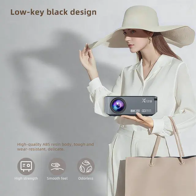 Alt view image 3 of 5 - Mini Portable Projector with Native 720P Resolution, 4K Video Decoding, WiFi6 and Bluetooth 5.1, Ideal for Home Entertainment Outdoor Camping