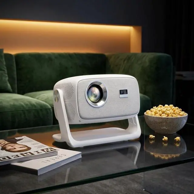 Alt view image 3 of 6 - Smart HD Home Projector, 4K WiFi Bluetooth Portable Movie Projector