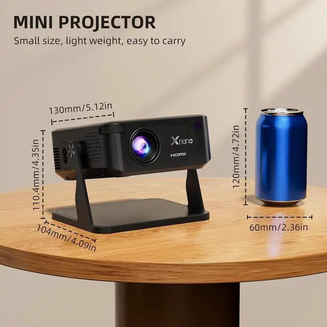 Alt view image 5 of 5 - Smart Portable Home Theater Projector with WiFi and Bluetooth, Native 720P Supports 4K Video Decoding, Auto Focus & Auto Keystone Correction
