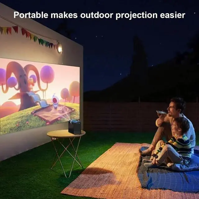 Alt view image 3 of 5 - Smart Mini Projector 300ANSI Lumen Portable 4K with 1080P Home Movie Theater Beamer