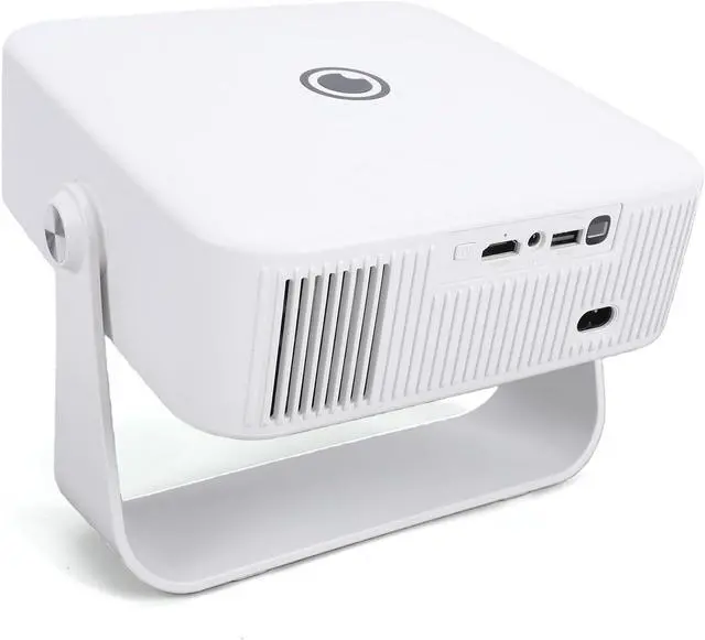 Alt view image 7 of 7 - Mingzhe Projector Mini Projector Travel 4K Portable 300 ANSI Auto Focus 90 Rotatable 30 to 200 Inch Keystone Correction with 14 OS for Home Theater (White)