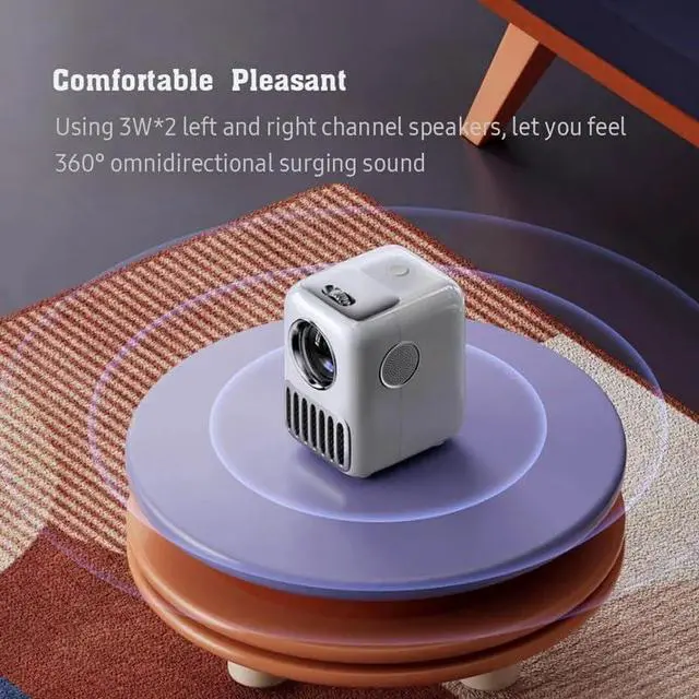 Alt view image 6 of 6 - Projector 1080P Mini LED Portable BT 4K 1920*1080P 16GB Global Version for Home