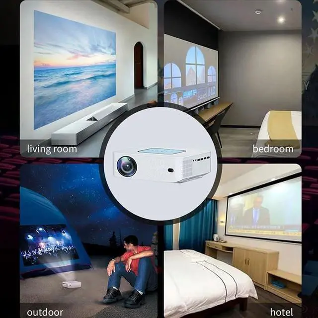Alt view image 6 of 6 - Portable LCD LED Projector Android 9.0 Smart Home Theater Dual-band Media Player