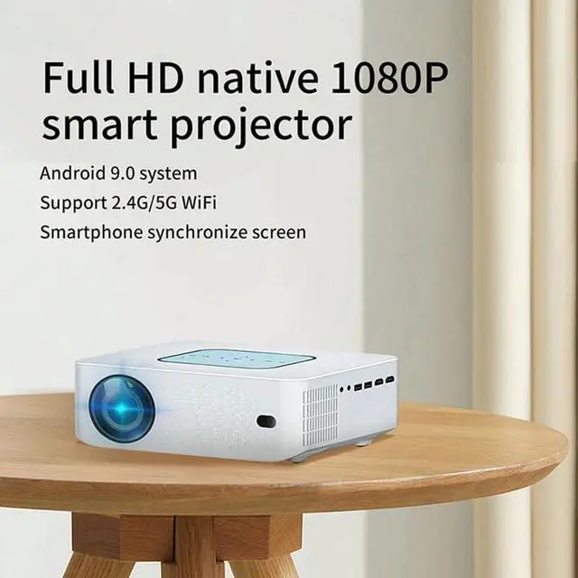 Alt view image 2 of 6 - Portable LCD LED Projector Android 9.0 Smart Home Theater Dual-band Media Player