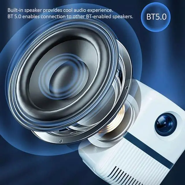 Alt view image 6 of 7 - Portable LCD LED Projector Home Theater Mirroring 130ANSI Lumens iN iN 3.5mm Audio