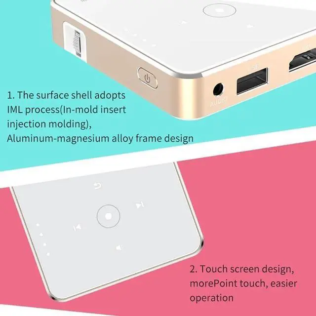 Alt view image 5 of 6 - Mini Projector DLP Portable Home Theater 1080P 4K Supported Android Screenless TV for Mobile Phone Smartphone