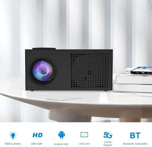 Alt view image 2 of 7 - Mini Projector LED Android 10 Supported 4K 1080P Video Beamer 4.0 Home Theater with
