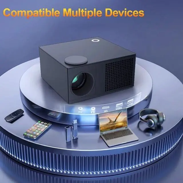 Alt view image 3 of 7 - Mini Projector LED Android 10 Supported 4K 1080P Video Beamer 4.0 Home Theater with