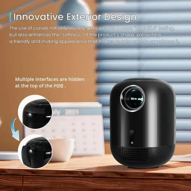 Alt view image 3 of 6 - Smart Projector 200ANSI 4K 1080p Android Support 2.4G&5G Home Cinema Outdoor Portable Proyector