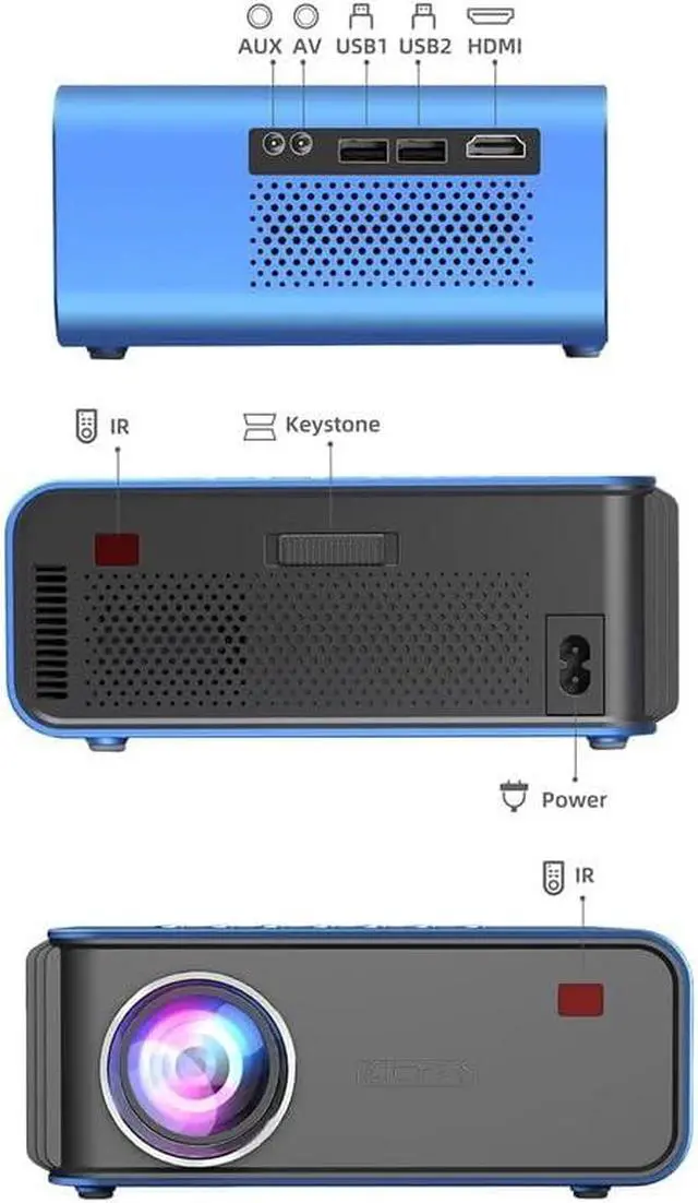 Alt view image 6 of 6 - Mini Projector Support 4K 1080P LCD Proyector Portable Home Theater Smart Video Beamer Equipment