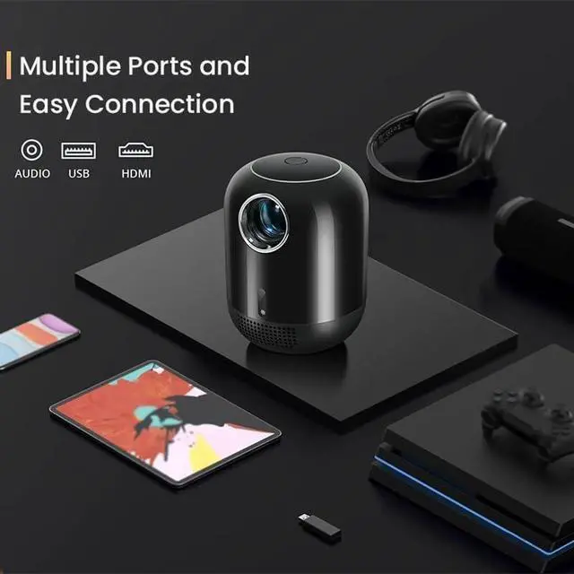 Alt view image 6 of 6 - Smart Projector 200ANSI 4K 1080p Android Support 2.4G&5G Home Cinema Outdoor Portable Proyector