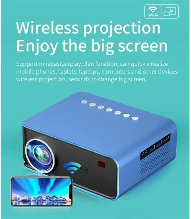 Alt view image 2 of 6 - Mini Projector Support 4K 1080P LCD Proyector Portable Home Theater Smart Video Beamer Equipment