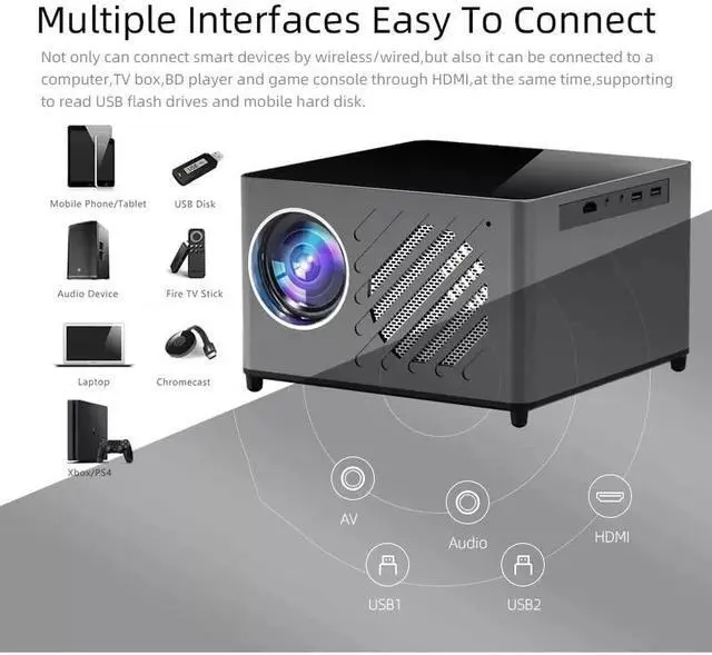 Alt view image 3 of 6 - Mini Projector LED Android 10 Supported 4K 1080P Video Beamer Home Theater with
