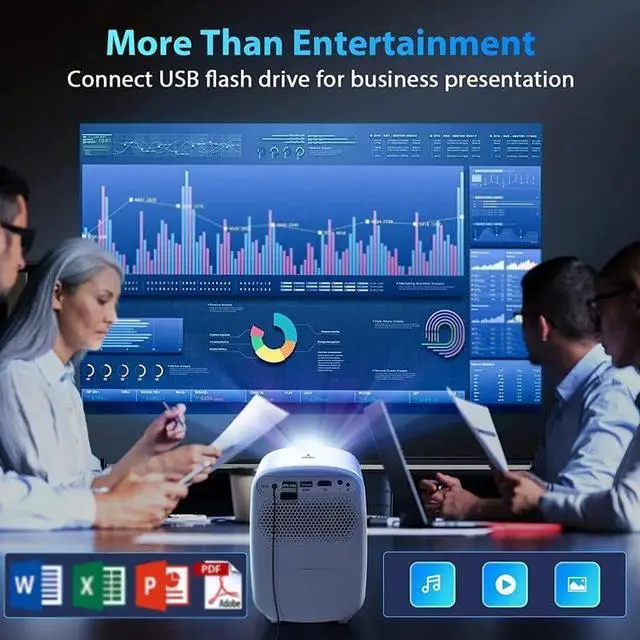 Alt view image 3 of 6 - Projector Android LCD LED 4K Video Home Theater Cinema 1080P Projectors for Smartphone