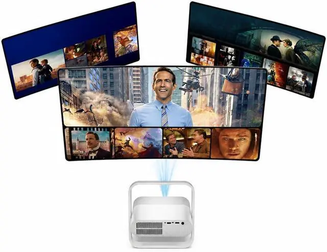 Alt view image 4 of 7 - Mini Projector P40 Portable Projector 4K HD Native 1080P 500 ANSI Support Audio for Outdoor Cinema for Movie Home Outdoor