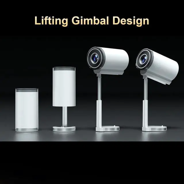 Alt view image 5 of 7 - Mini Projector Portable WiFi 13 System 180 Rotatable Movie Projector 720P Display Screen 4K Decoding Auto Keystone Correction Support TV Box White (US Plug)