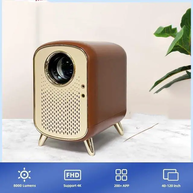 Alt view image 2 of 6 - Portable Smart Projectors Real 1080P Mini Movie Large Screen 8000 Lumens LED