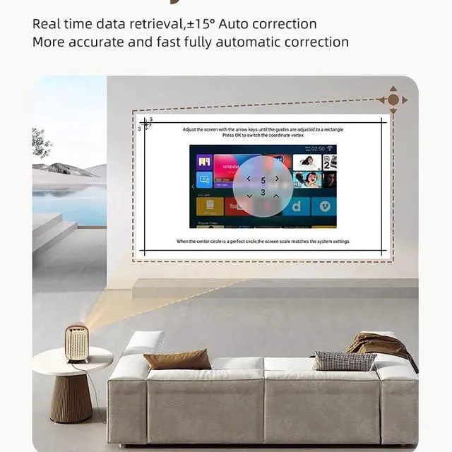 Alt view image 5 of 6 - Portable Smart Projectors Real 1080P Mini Movie Large Screen 8000 Lumens LED