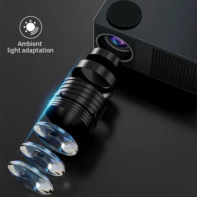 Alt view image 6 of 6 - Projector 4K 1080P BT 5000Lumens LED for Home Theater Video Portable Outdoor
