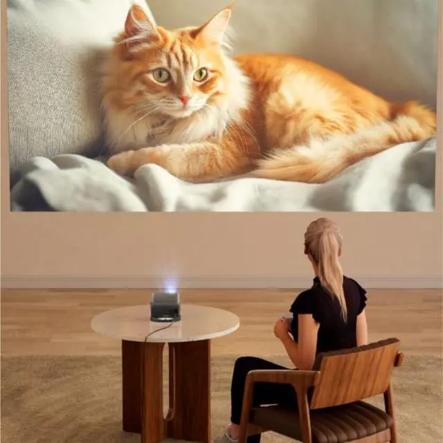 Alt view image 4 of 6 - High Definition Portable Projector 4K Multi Screen Automatic Beamer with Auto Tilt Function