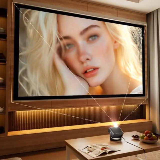 Alt view image 5 of 6 - High Definition Portable Projector 4K Multi Screen Automatic Beamer with Auto Tilt Function