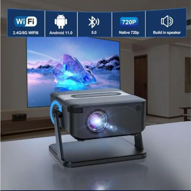 Alt view image 4 of 5 - Projector High Definition 4K Cinema Wireless Home