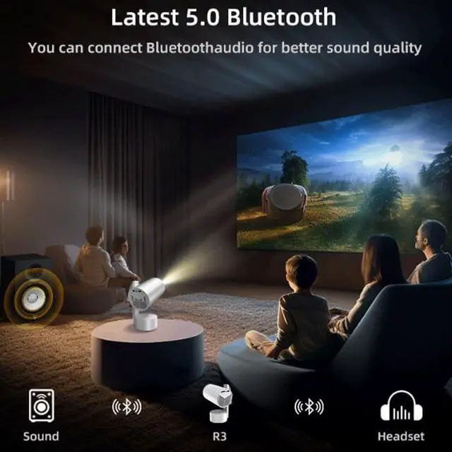 Alt view image 3 of 7 - Outdoor Camping Projector Portable Mobile Cinema Home Bedroom High Definition Wall Projection
